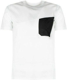 Heren Ronde Hals T-shirt Les Hommes , White , Heren