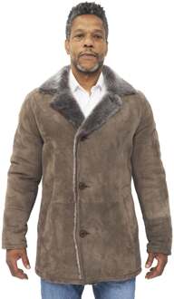 Heren schapenvacht klassieke autojas-Avondale Taupe - 2XL