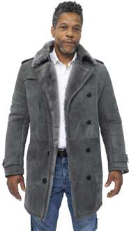 Heren schapenvacht suède erwtjas-Cali Grijs