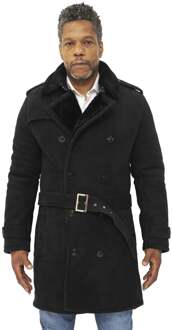 Heren schapenvacht suède erwtjas-Cali Zwart - M