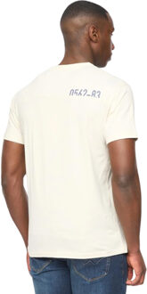 Heren Seamtext T-Shirt (Off White) Gebroken wit