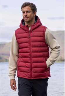 Heren Seizoenen Gewatteerd Gilet met Capuchon (Rood) - XL