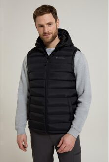 Heren Seizoenen Gewatteerd Gilet met Capuchon (Zwart) - maat