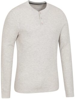 Heren Selby Wafel Henley T-Shirt (Beige) - 2XS