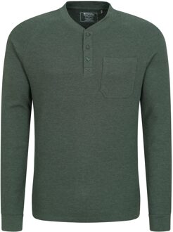 Heren Selby Wafel Henley T-Shirt (Kaki Groen) - maat 2XS