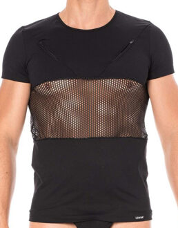 Heren Shirt in combinatie met mesh - Maat: S