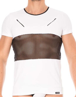 Heren Shirt in combinatie met mesh - Maat: S