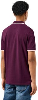 Heren Shore Poloshirt met rits (Bes) Bessenrood