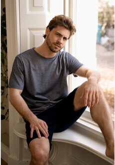 Heren shortama korte pyjama katoen grijs - maat XL Veelkleurig