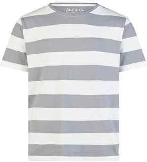 Heren shortama korte pyjama set grijs gestreept - maat XL Veelkleurig