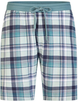 Heren shortama korte pyjama set groen geruit - maat M