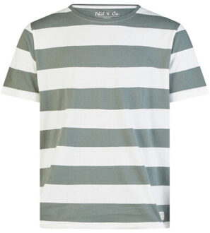 Heren shortama korte pyjama set groen gestreept - M