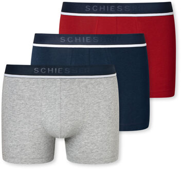 Heren Shorts - 3 pack - Rood - Donkerblauw - Grijs Melange - Maat L
