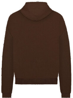 Heren signature knit hoodie - maat S Bruin