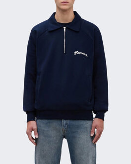 Heren signature raglan half zip - maat S Blauw