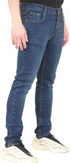 Heren skinny fit jeans stretch denim in donkerblauw - 42 Normaal
