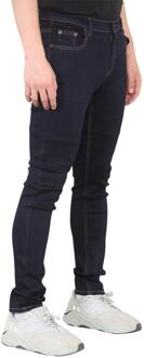 Heren skinny fit jeans stretchdenim in indigo - maat Indigoblauw