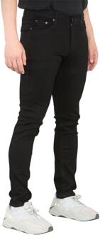 Heren skinny fit jeans stretchdenim in zwart - 42 Normaal