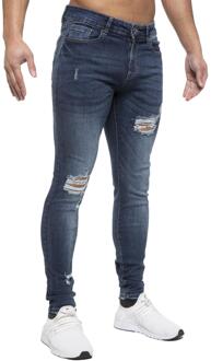 heren skinny gescheurde jeans Blauw