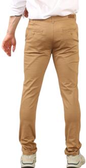 Heren Slim Fit Chino in Tan Bruin - 38W/32L