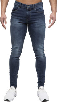 Heren Slim Skinny Fit Stretch Jeans Blauw - 34W/32L