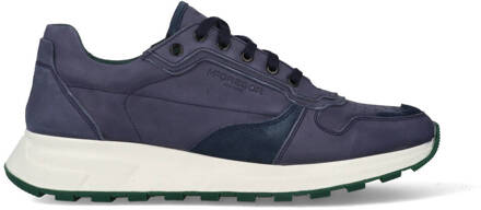 Heren Sneakers - Blauw - Nubuck - Veters