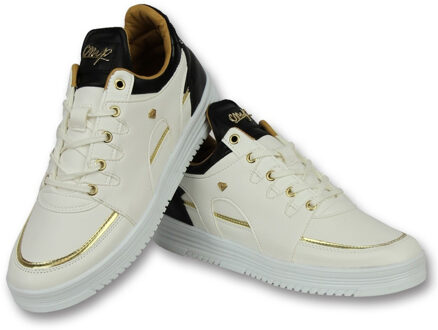 Heren Sneakers Hoog - Mannen Schoenen Luxury White Black - CMS71 - Wit - Maten: 41