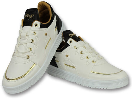 Heren Sneakers Hoog - Mannen Schoenen Luxury White Black - CMS71 - Wit - Maten: 42