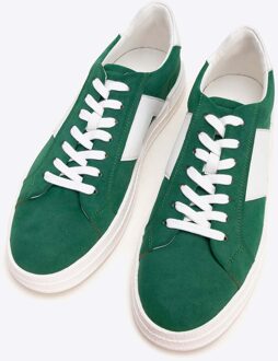 Heren sneakers met contrasterende zolen groen eco-leer - maat EU 42