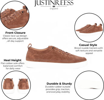 Heren Sneakers van bruin suède leer - Josh - maat EU 40.5 / UK 7