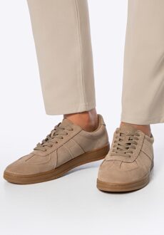 Heren Sneakers van suède leer, donkerbeige