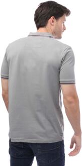 Heren Spello poloshirt met bies (Grijs)
