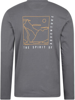 Heren Spirit Of Adventure Langsleeve T-shirt (Koolgrijs) Houtskool