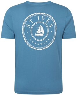 Heren St Ives Zeilboot T-Shirt (Donkerblauw)