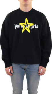 Heren star sprayed sweater Zwart - L