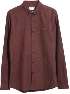 Heren Steen Lange Mouwen Shirt (Bruin) - maat L
