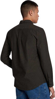 Heren Steen Slim Overhemd (Groen) Zwart