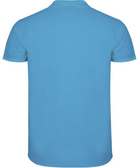 Heren ster poloshirt met korte mouwen Blauw - XL