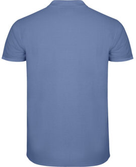 Heren ster poloshirt met korte mouwen - maat L Blauw