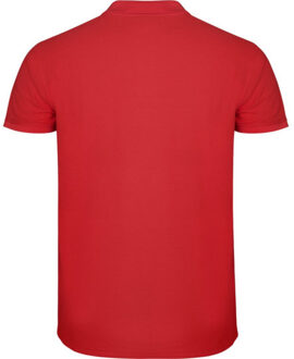 Heren ster poloshirt met korte mouwen Rood - L