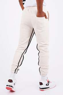 Heren stijlvolle joggingbroek met duo strepen - maat Ecru