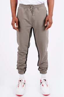 Heren stijlvolle joggingbroek met duo strepen - maat Kaki