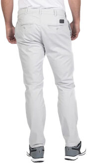 Heren stretch chino taps toelopende golfbroek (Lichtgrijs) - 32W/30L