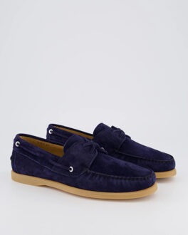 Heren suede boatshoe Blauw - 43