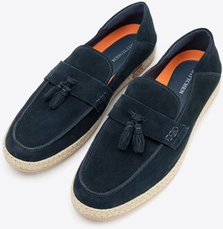 Heren Suède Loafers met Kwastje, Marineblauw Donkerblauw