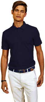 Heren Super Smooth Knit Polo Shirt (Marine) - maat S Navy