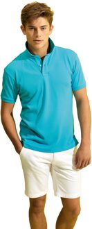 Heren Super Smooth Knit Polo Shirt (Turquoise) - XL