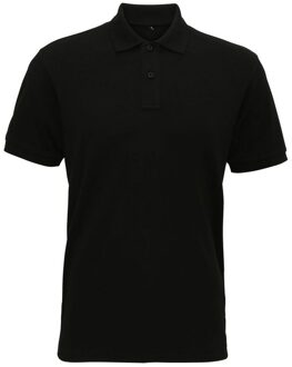 Heren Super Smooth Knit Polo Shirt (Zwart) - maat M