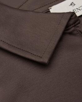 Heren supima polo zip collar l/s - maat XL Bruin