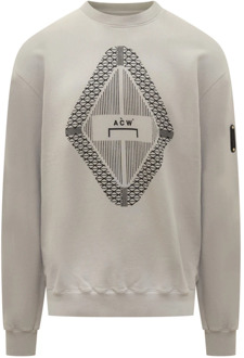 Heren Sweatshirt met Logo Print A-Cold-Wall , Gray , Heren - L,Xs